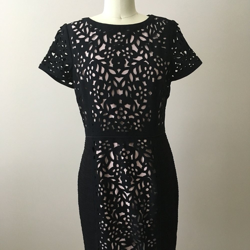 Maeve Anthropologie Laser Cut Lace Pencil dress